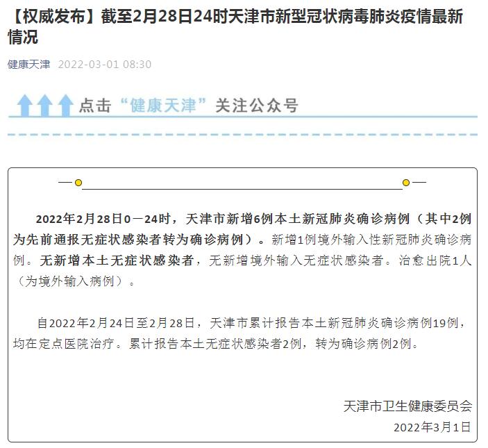 天津新增本土确诊6例/天津新增本土确诊6例是哪里的