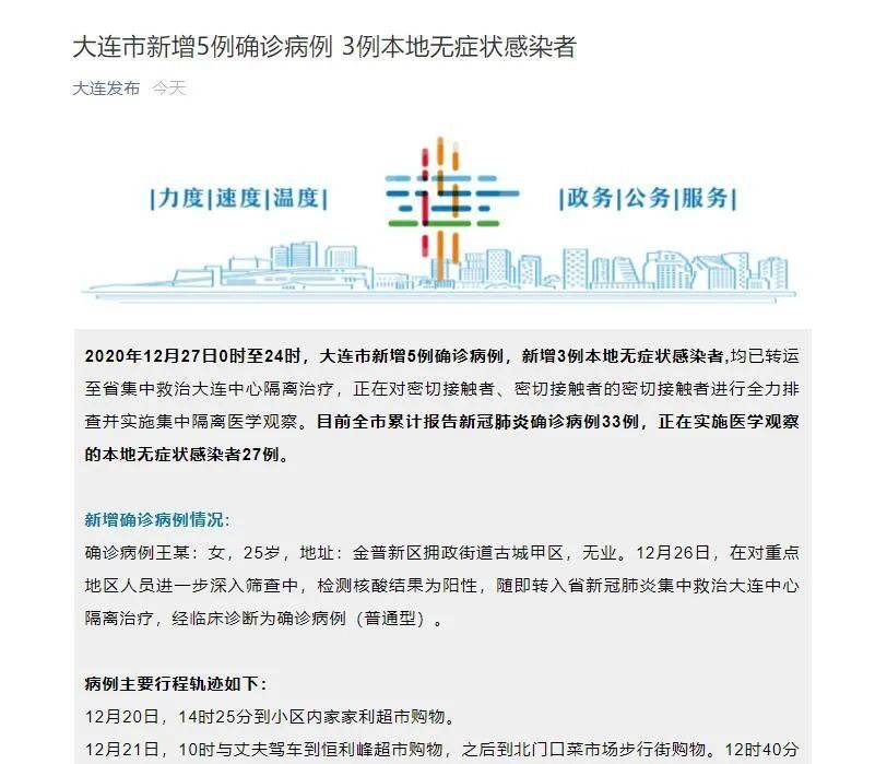 大连新增/大连新增25例本土确诊轨迹公布
