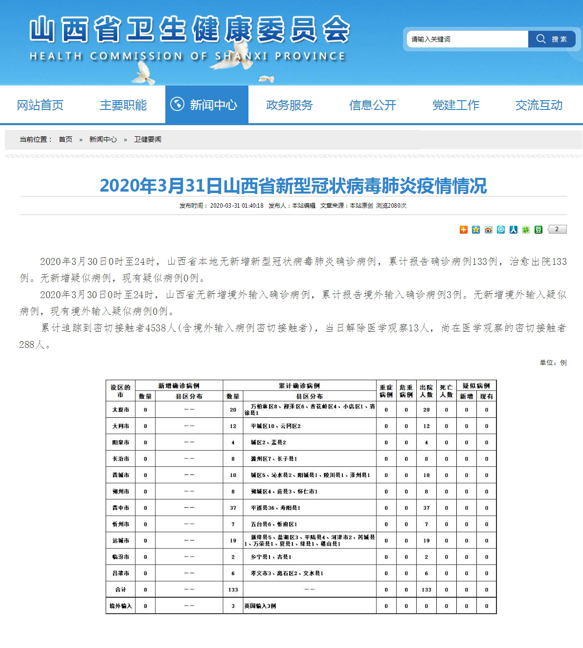 山西新增本土确诊病例9例(山西新增1例本土病例具体详情是?)