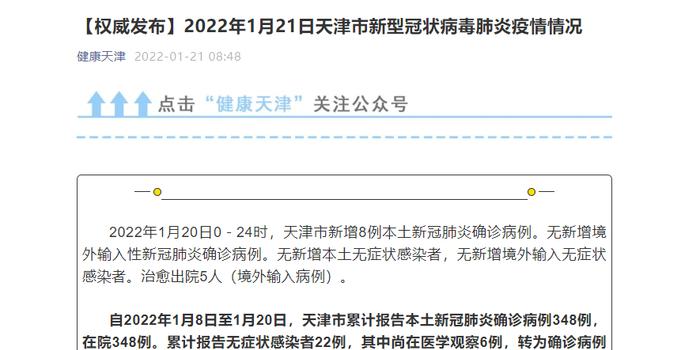 天津新增8例本土确诊病例/天津新增8例本土确诊病例详情