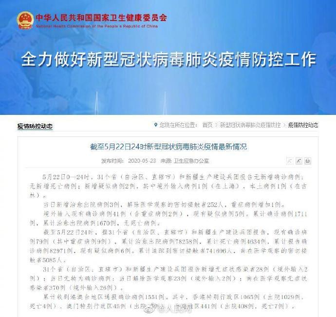 31省区市新增1例确诊病例/31省区市新增确诊1