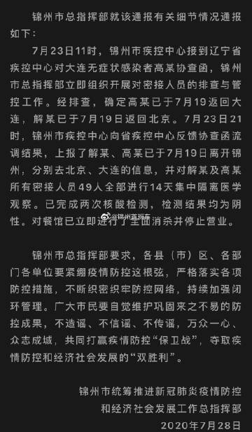 【锦州疫情最新数据消息,锦州疫情最新动态】