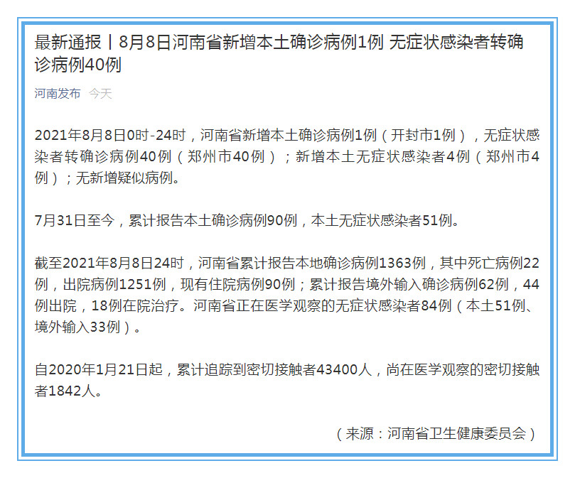河南新增本土确诊病例15例/河南新增本土确诊病例详情公布