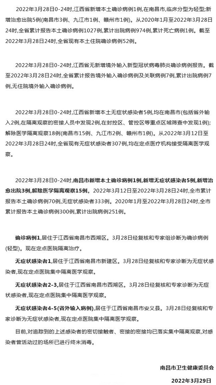 南昌新增无症状感染者35例/南昌 新增