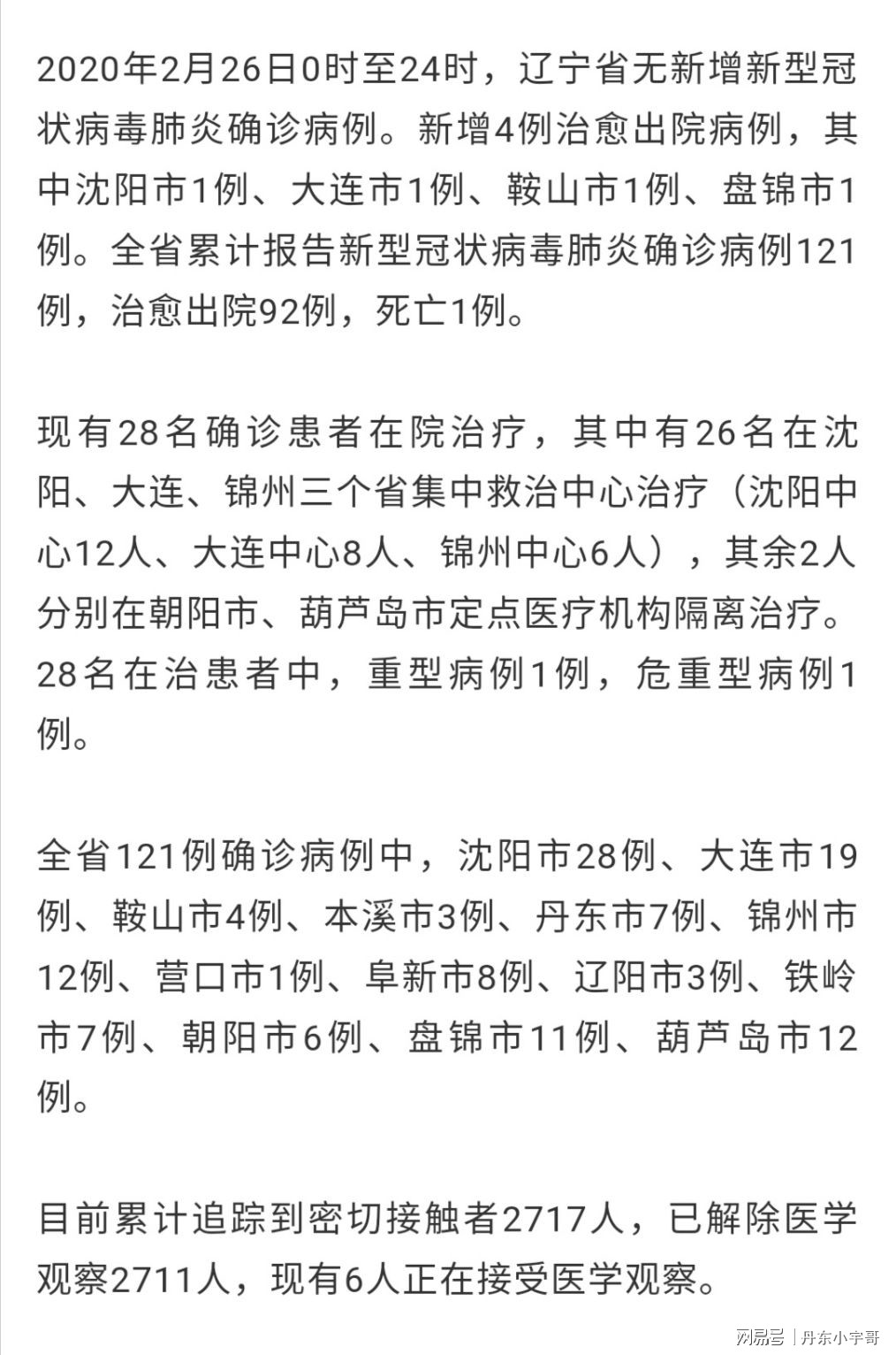 辽宁新增47例本土无症状其中丹东46例.辽宁丹东新增新型肺炎？