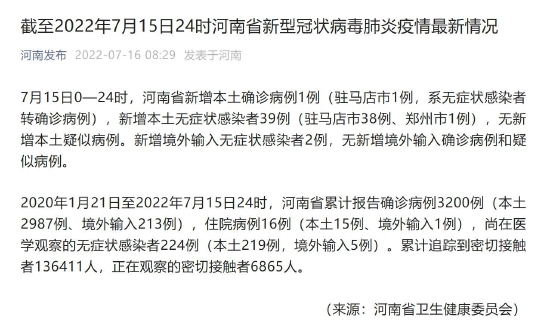 【河南新增本土确诊15例,河南新增本土确诊15例是哪里的】