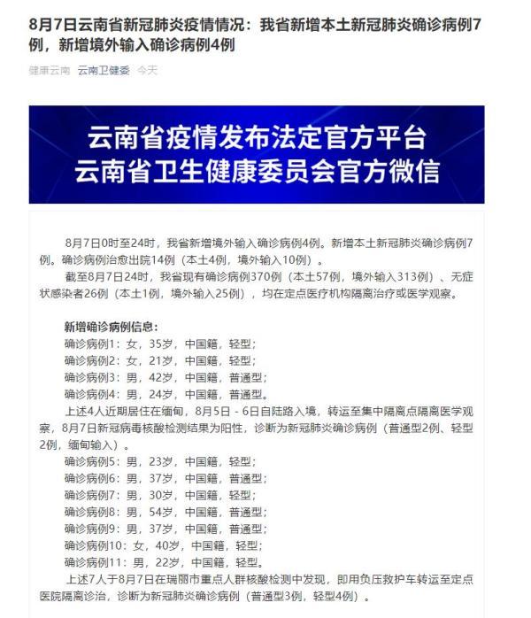 云南新增本土确诊8例/云南新增本土确诊10例