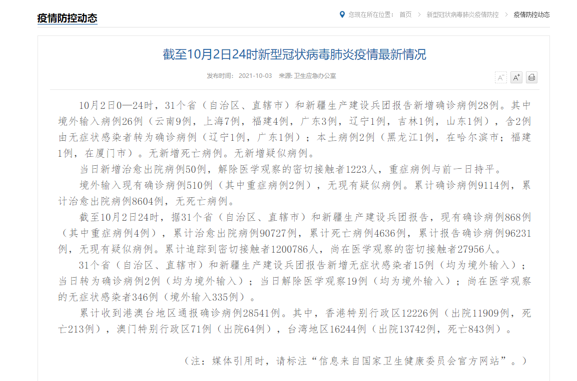 31省新增12例病例/31省新增病例85例