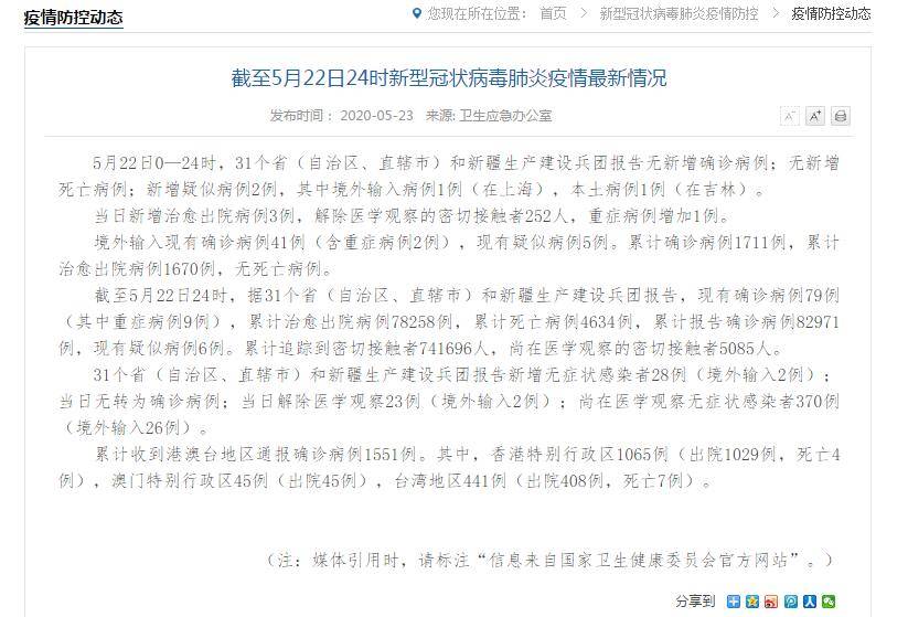 31省区市昨日新增3例本土确诊/昨日31省区市新增确诊病例