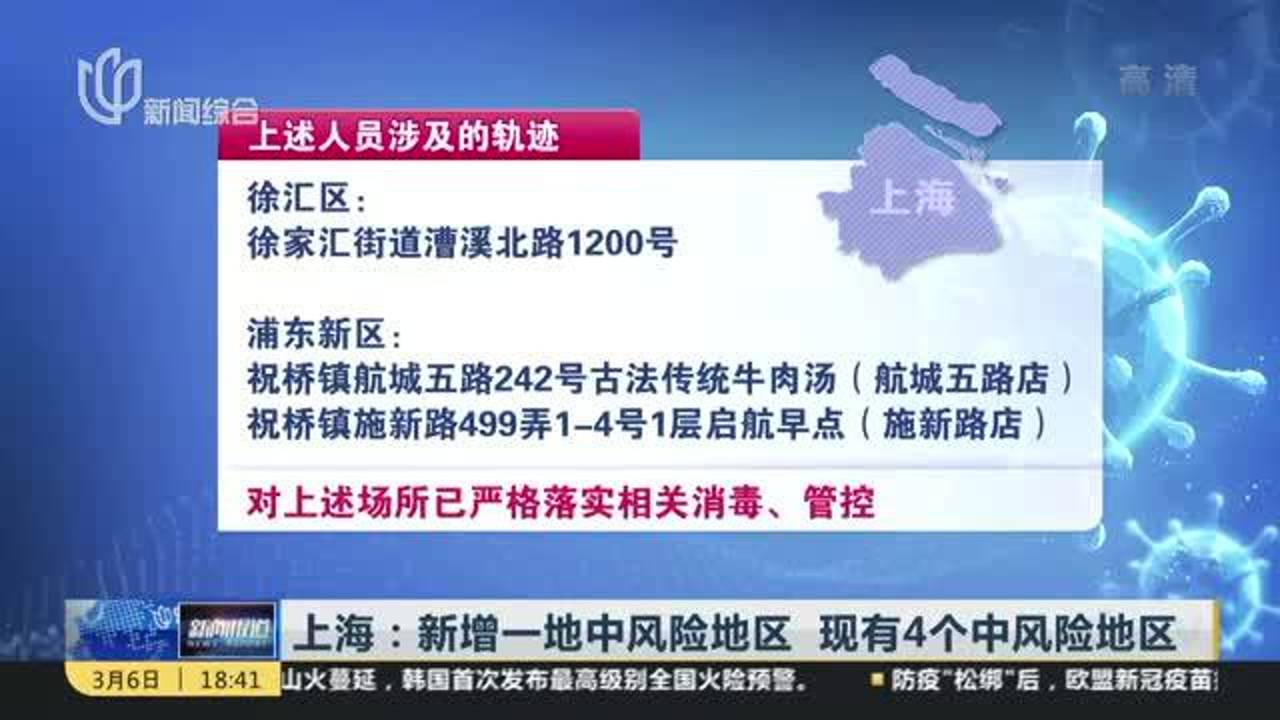 上海新增1中风险地区/上海新增一个中风险