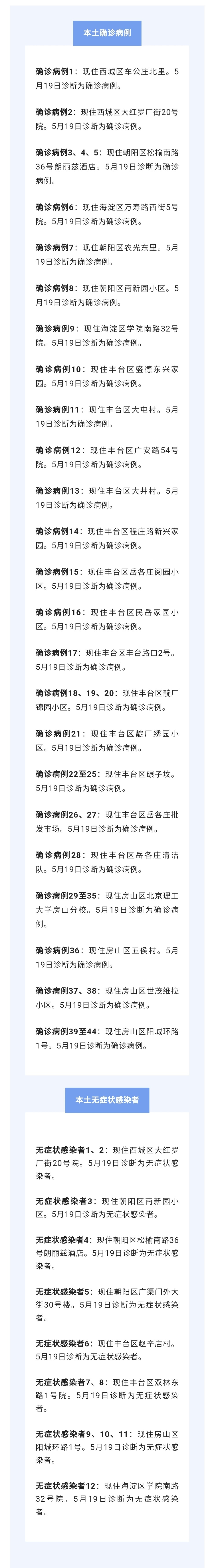 北京新增感染者详情(北京新增感染病例)