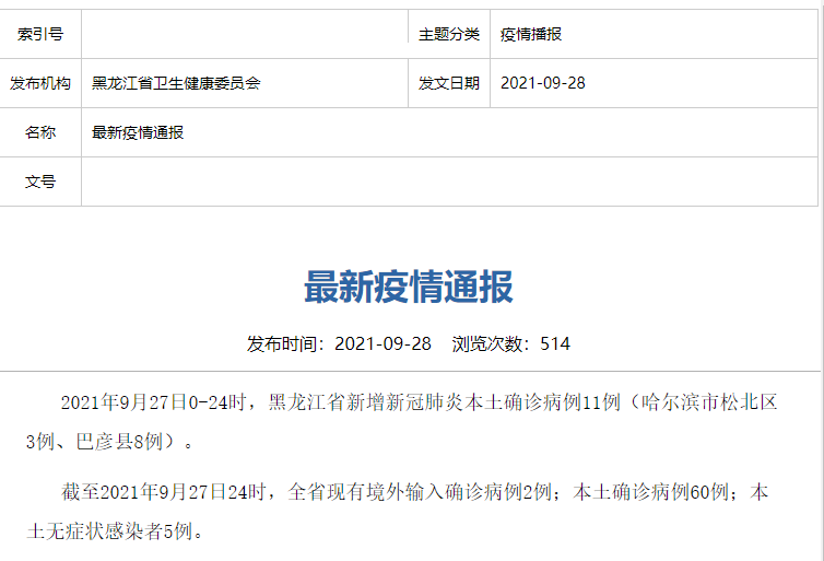 黑龙江新增确诊3例/黑龙江新增确诊3例病例