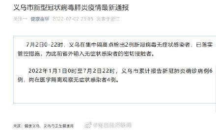 【义乌新增1例阳性感染者,义乌新增1例阳性感染者行动轨迹】