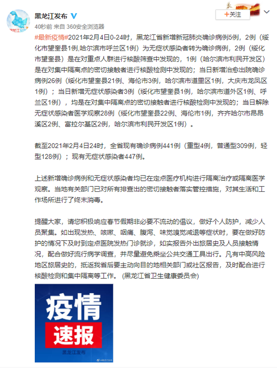 哈尔滨新增病例/哈尔滨新增病例情况
