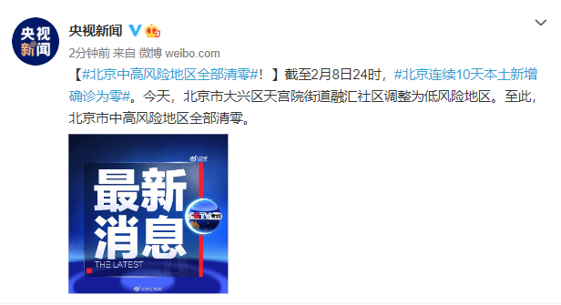 北京两街道降为低风险地区.全北京市降为低风险地区？