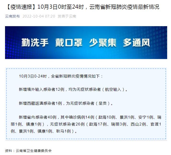 最新疫情云南/云南最新疫情通知