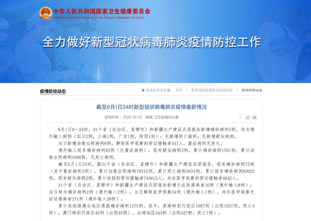 31省份昨增5例本土死亡病例涉5省(国内新增死亡病例)