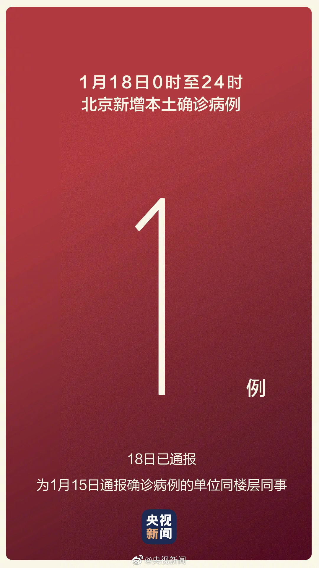 北京今日新增本土感染者1例/北京今日新增确诊