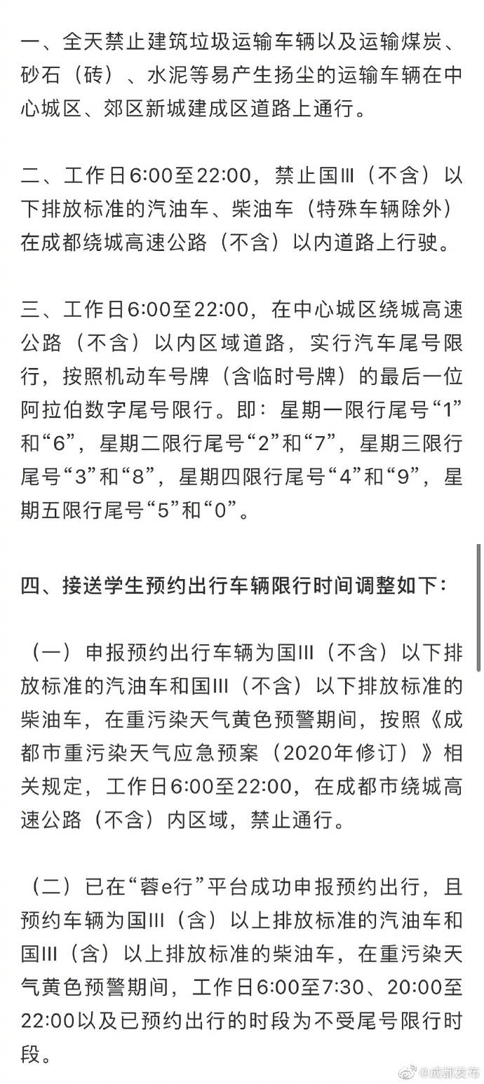 【成都限行时间新规2020年12月,成都限行时间2020最新规定】