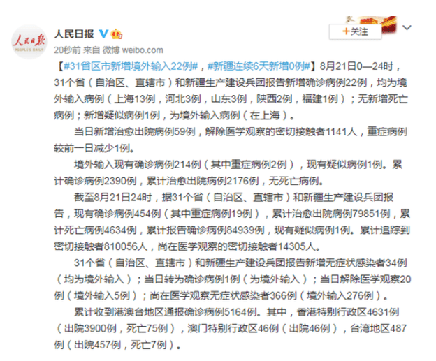31省区市新增输入9例/31省区市新增病例