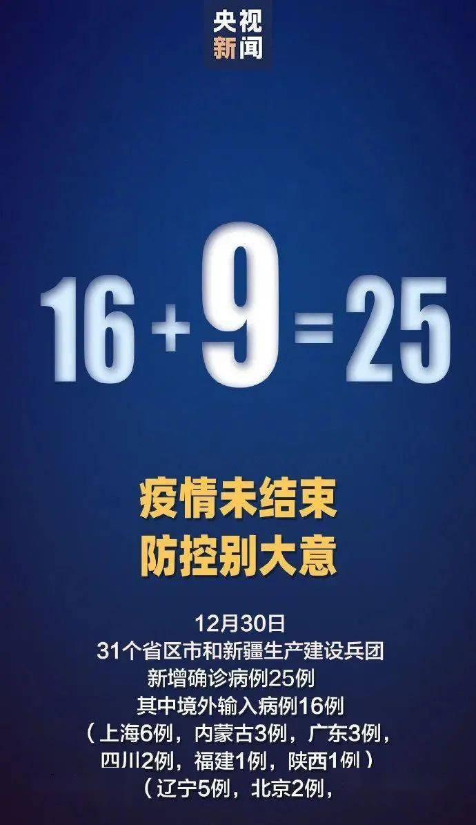 31省区市新增25例/31省区市新增1