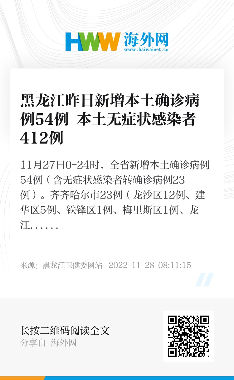 黑龙江昨日新增本土确诊43例/黑龙江昨日新增本土确诊43例是真的吗