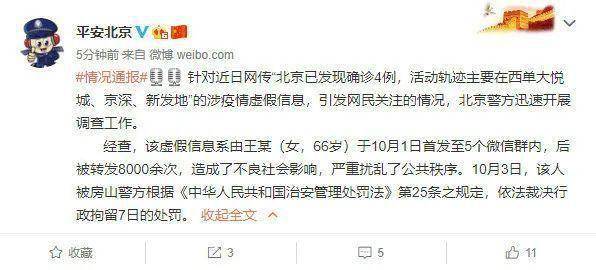 造谣北京确诊4例被拘/网传北京确诊病例