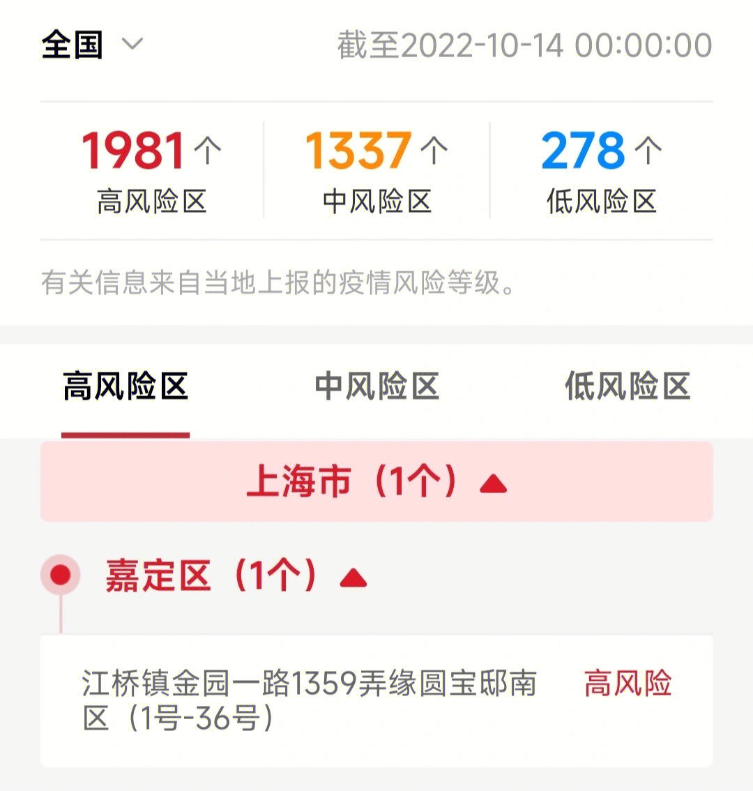 【上海近来中高风险地区,上海现在的中风险地区】