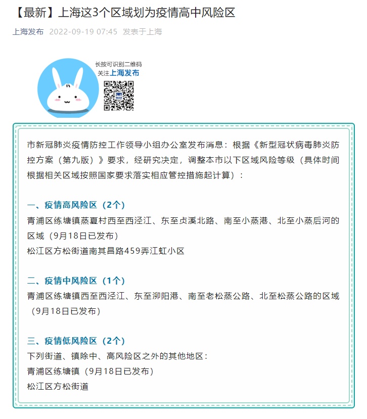 【上海近来中高风险地区,上海现在的中风险地区】