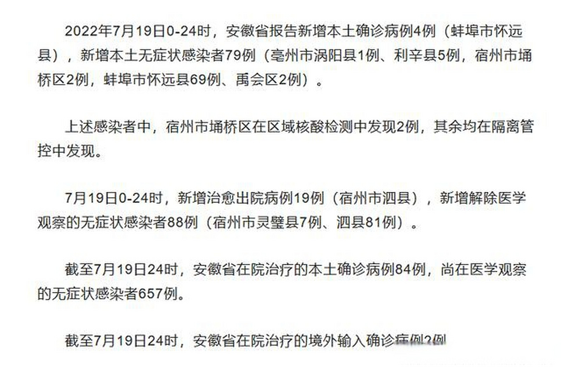【安徽新增本土确诊6例,安徽新增4例本土确诊5例无症状】