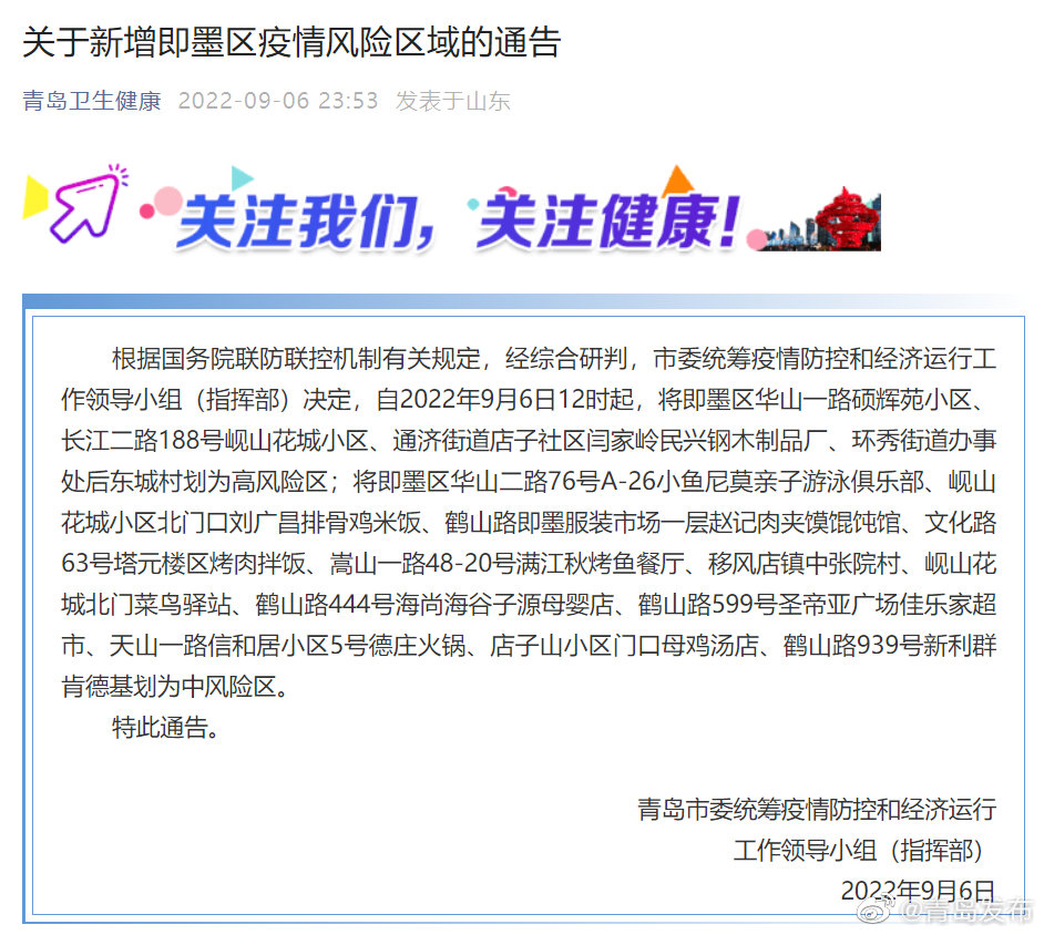 【青岛即墨疫情最新消息,青岛即墨区最新事件】