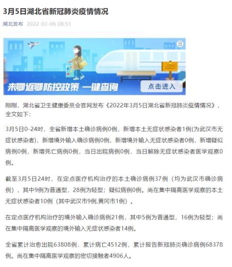 湖北新增本土无症状77例/湖北新增10例无症状感染者