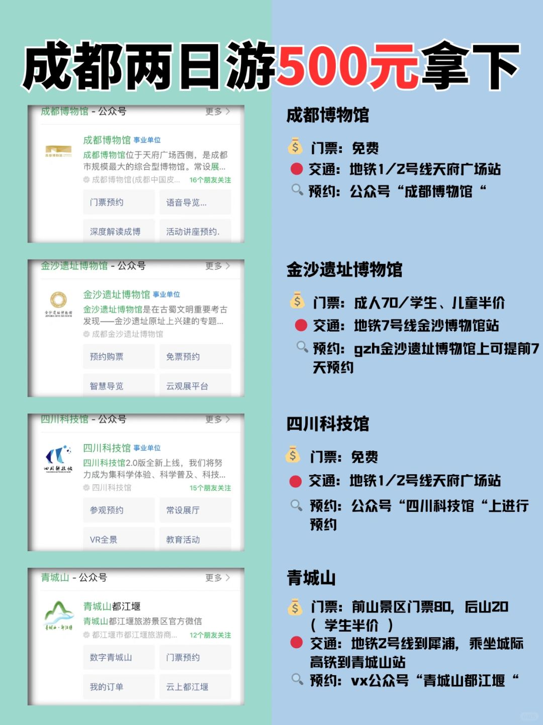 五天500例从成都出来的人去哪了/去成都五天大约多少钱