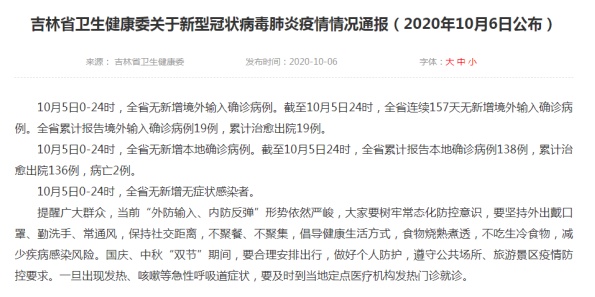吉林最新疫情消息今天/吉林最新疫情最新消息新型冠状病毒
