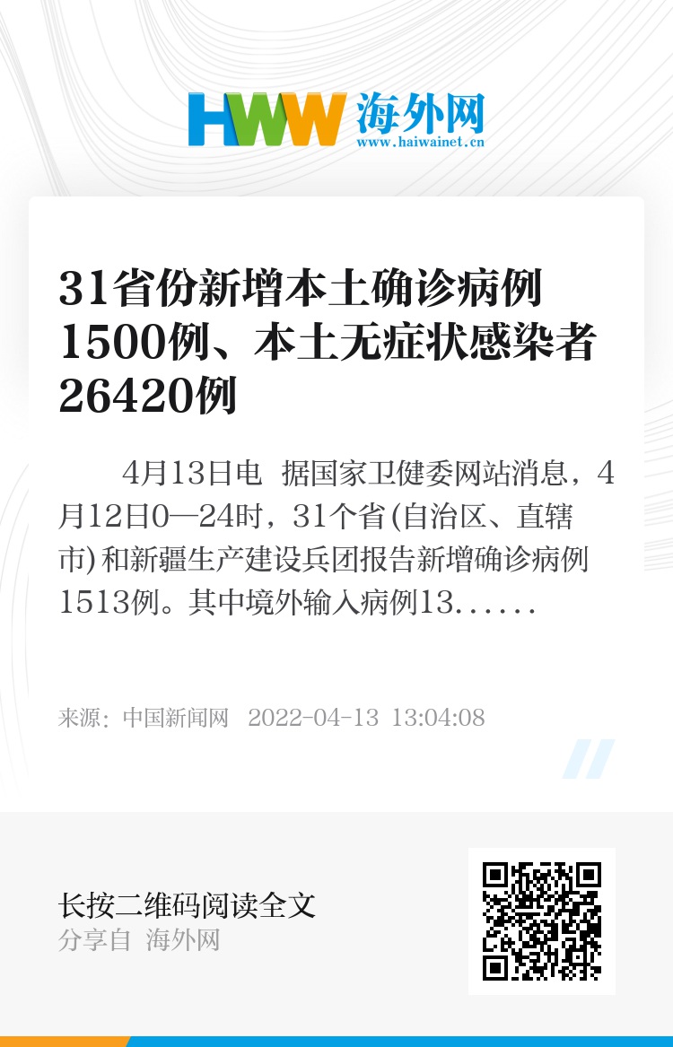 31省新增本土确诊30例(31省新增本土确诊病例1例)