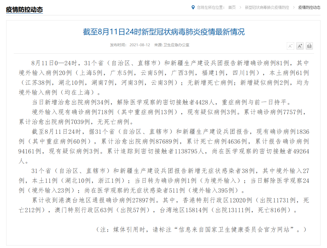 【31省新增确诊61例,31省份新增确诊】