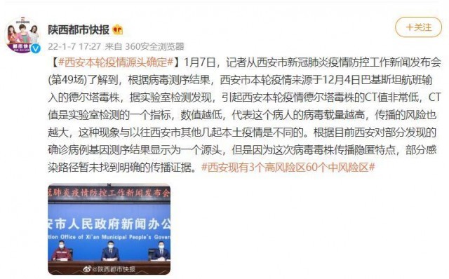 西安本轮疫情源头确定/西安疫情病毒来源